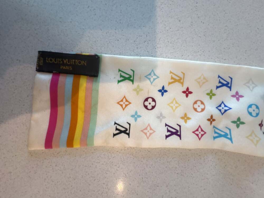 Louis Vuitton x Takashi Murakami Multicolor Monogram Silk Bandeau - Picture 3 of 6